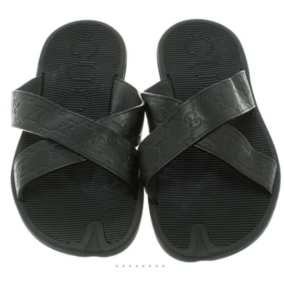 Gucci | Shoes | Gucci Mens Black Guccissima Leather Cross 